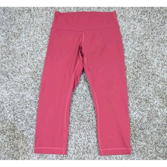 Lululemon Wunder Under Crop Leggings Women's Size 8 Magenta Full On Luxtreme 21" - Picture 1 of 8